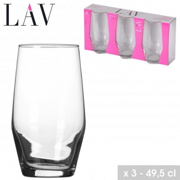 Pack of 3 Lav Ella Glass 49.5 cl