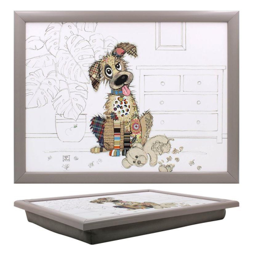 Murphy Mutt Lap Tray Bug Art Collection Cushioned Base Wooden Frame 44x34 cm