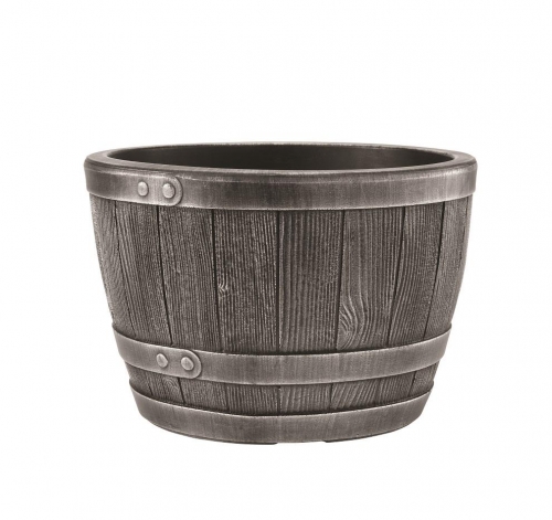 40cm Blenheim Pewter Half Barrel Planter