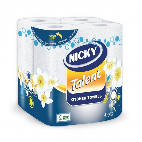 Nicky Talent 2 Ply Kitchen Towels 4 rolls x 6 Pack, 24 rolls