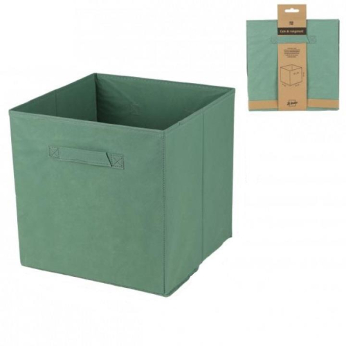 Nonwoven Storage Box Light Green 31cm Foldable Fabric Organizer with Handle