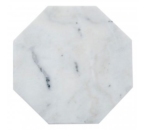 White Octagonal Marble Trivet 18x18 CM