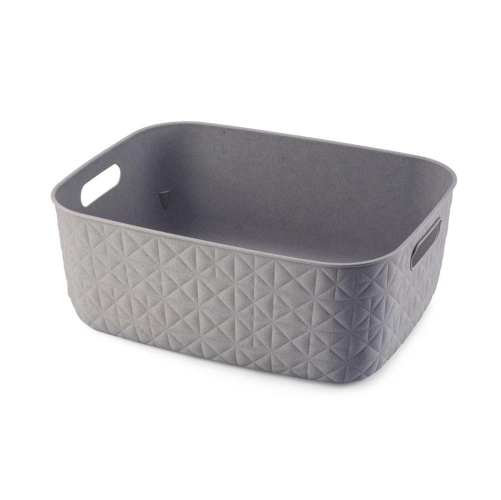 Softex Basket Medium 12.5L Taupe Plastic Storage Bin Soft Touch Durable