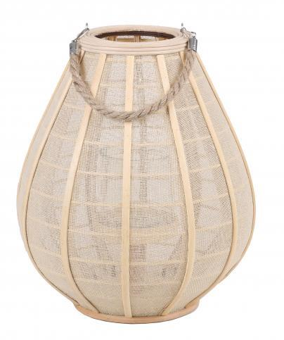 Wooden and Fabric Lantern 31X35cm