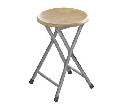 Round Wooden Folding Stool