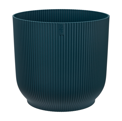 Vibes Fold Round 35cm Deep Blue Flower Pot with Wheels Eco Friendly Plastic