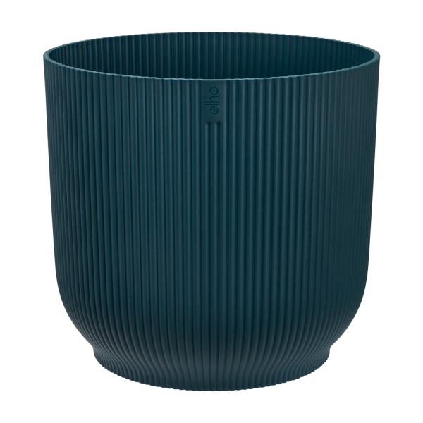 Vibes Fold Round 35cm Deep Blue Flower Pot with Wheels Eco Friendly Plastic