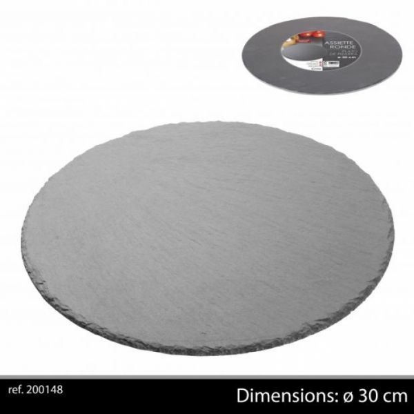 Ardoise Tableware Round Serving Platter 30cm Starter Slate Slate