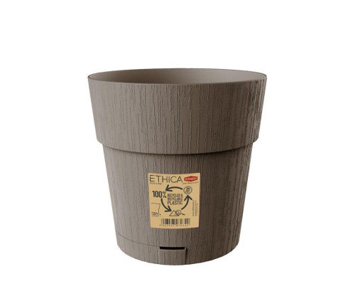 Ethica Plastic Pot 15cm Dove Grey Self Watering Durable Recycled Outdoor Planter