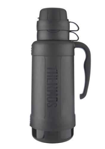 Genuine Thermos Eclipse Glass Vacuum Travel Handle Flask 1.8L Black