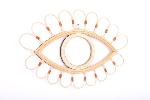 45cm Rattan Eye Mirror Home Decoration