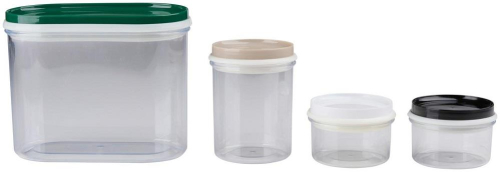 Food Storage Containers Set 4pcs Plastic Leakproof Stackable Medium Size