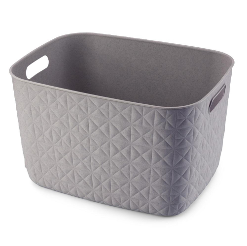 Softex Large Storage Basket 19L Taupe Plastic for Home Office Indoor Use