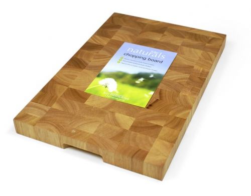 Naturals Rectangular Wooden Professional Chopping Board Butchers Block 45x30x3.5cm with Holding Grip