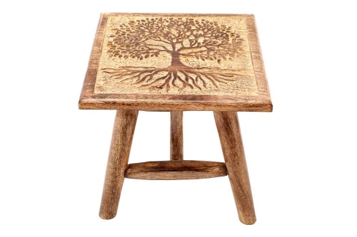 25cm Tree of Life Hand Carved Stool