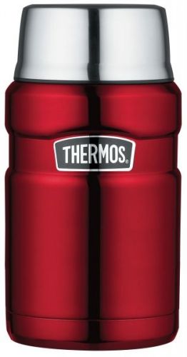 Thermos King Hot and Cold Travel Food Flask 710ml Red Drinkware Insulated Drinkware Insulated Lid Stainless Steel Wide Mouth Bottled Water Bottles Tumbler Mug Portable