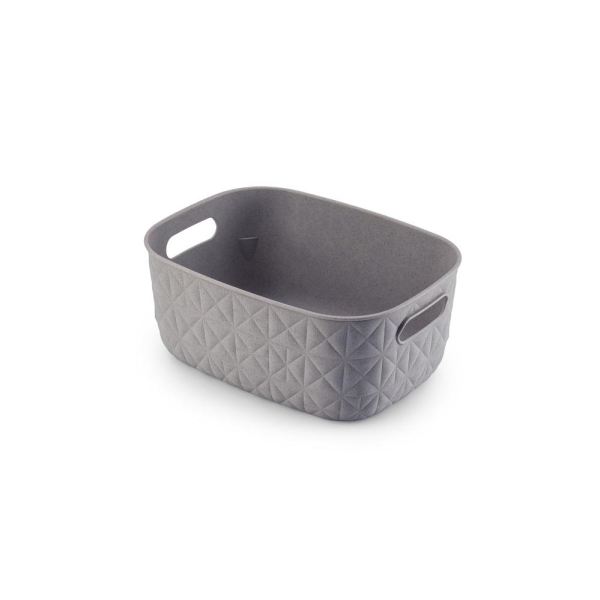Softex Small 4L Taupe Plastic Basket for Home Office Storage Organizer