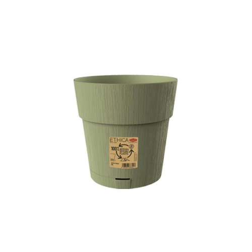 Ethica Plastic Pot 19cm Olive Green Self Watering Recycled Plastic Outdoor 7.5L