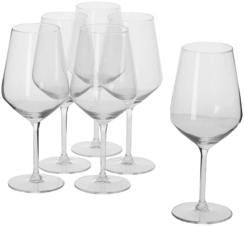 Wine Glasses Set of 6 Clear Glass 53cl Each for Red White or Rose Wine Use
