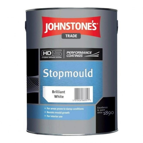 Johnstones Trade Performance Coatings Stopmould Paint Brilliant White 5L