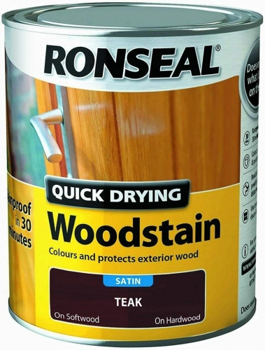 Ronseal Woodstain Quick Dry Satin Teak 750ml