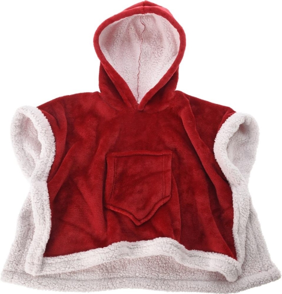 XMAS PONCHO KIDS 50cmx70cm RED