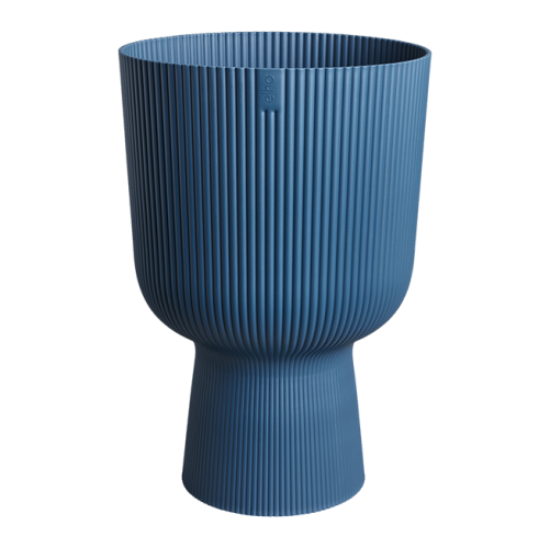 Vibes Fold Coupe 30cm Deep Blue Medium Size Indoor Plant Pot Recycled Plastic