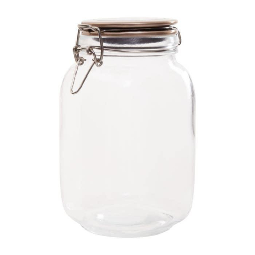 Luca Square Glass Jar 1550ml Champagne Lid Airtight Seal for Stylish Storage