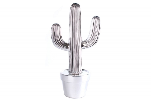 20X50Cm Large Silver Cactus Present Gift Home Office Decoration Ornament