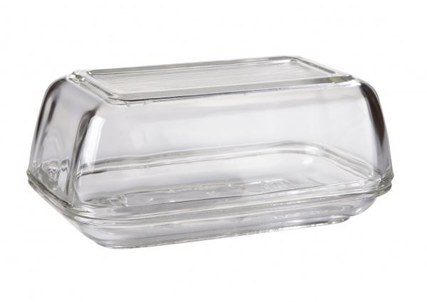 Cow Embossed Glass lidded Butter dish