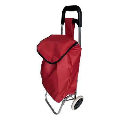 Shopping Trolley Red Foldable 24L Waterproof Travel Shopping Bag with Wheels