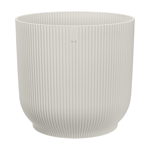 Vibes Fold Round 35cm Silky White Flower Pot with Wheels Eco Friendly Plastic