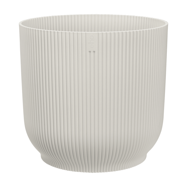 Vibes Fold Round 35cm Silky White Flower Pot with Wheels Eco Friendly Plastic