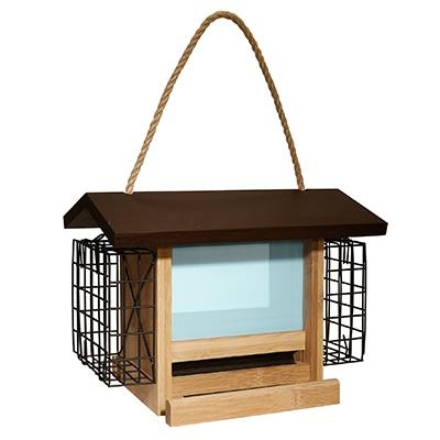 Ultimate Renewable Bamboo Contemporary Ranch Feeder with Suet Feeders