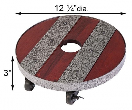 12 Inch Round Heavy Weight Industrial Wood Plant Caddy