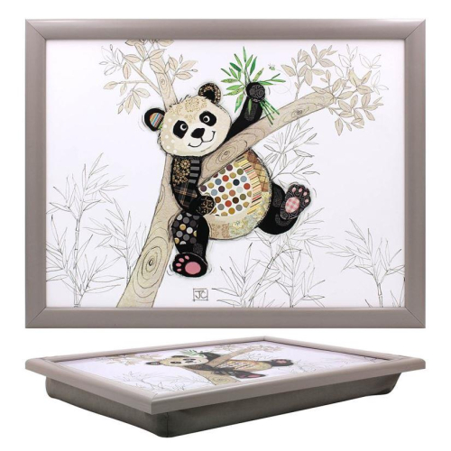 Po Zi Panda Lap Tray Bug Art Collection Cushioned Base Wooden Frame 44x34 cm