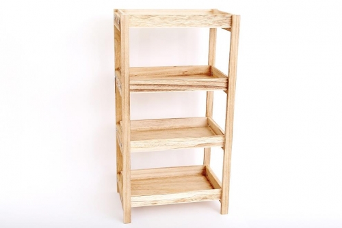 70cm Rustic Wooden 4 Display Shelf Storage Unit