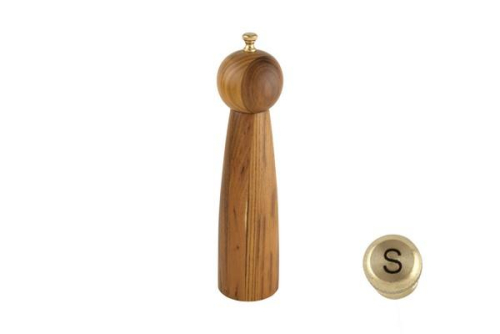 Teak Salt Mill 27cm Premium Wood Ceramic Mechanism Adjustable Coarseness