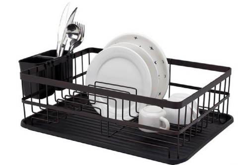 Flat Iron Dish Drainer Black Metal