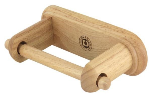 Toilet Roll Holder Wooden Bathroom Storage Compact Stylish Design Natural Finish