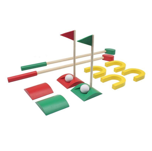 Garden Games Crazy Golf Set Colorful Wooden Obstacles Indoor Outdoor Fun