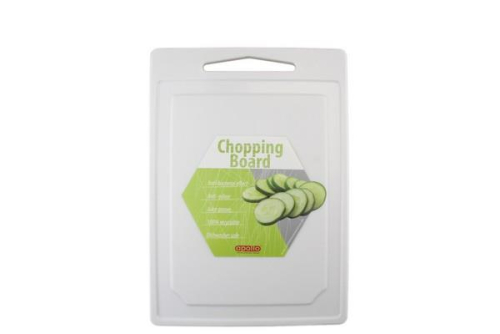 White Chopping Board 35x25cm 10mm Thick Recyclable Juice Groove Dishwasher Safe