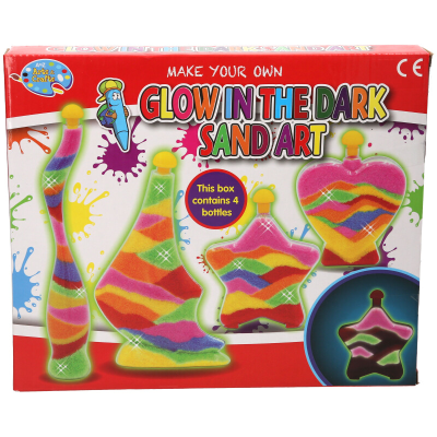 4 pcs Glow in the Dark Sand Art for Kids