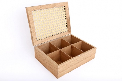 Rattan Tea Box wooden Stylish Kitchen Use
