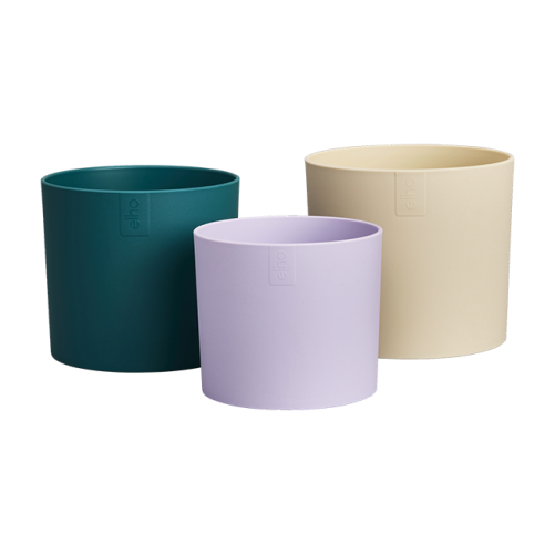 Lex Pott Set 14cm Velvet Cream Flower Pot 3pcs Designer Pots Recycled Plastic