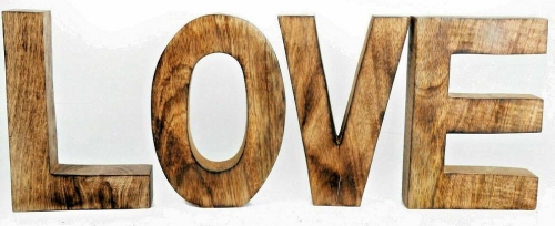 Large Wooden LOVE Word Letters Sign Mango Wood Ornament