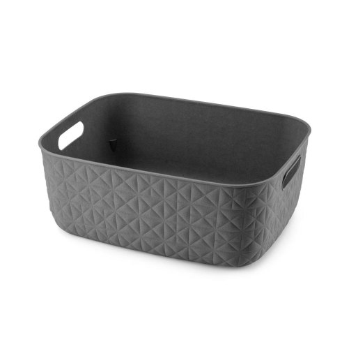 Softex Medium Storage Basket 12.5L Dark Grey Plastic for Home Office Indoor Use