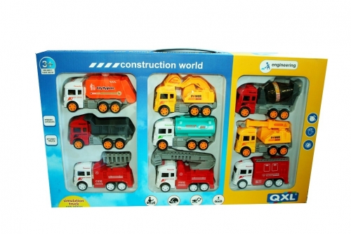 9Pcs City Vehicles Construction World