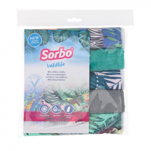 Sobro Wildlife Prints Microfibre Cloths 5Pcs