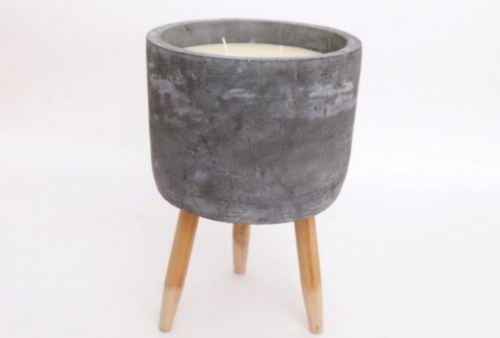 Cement Tripod Candle Pot 20cm Stylish